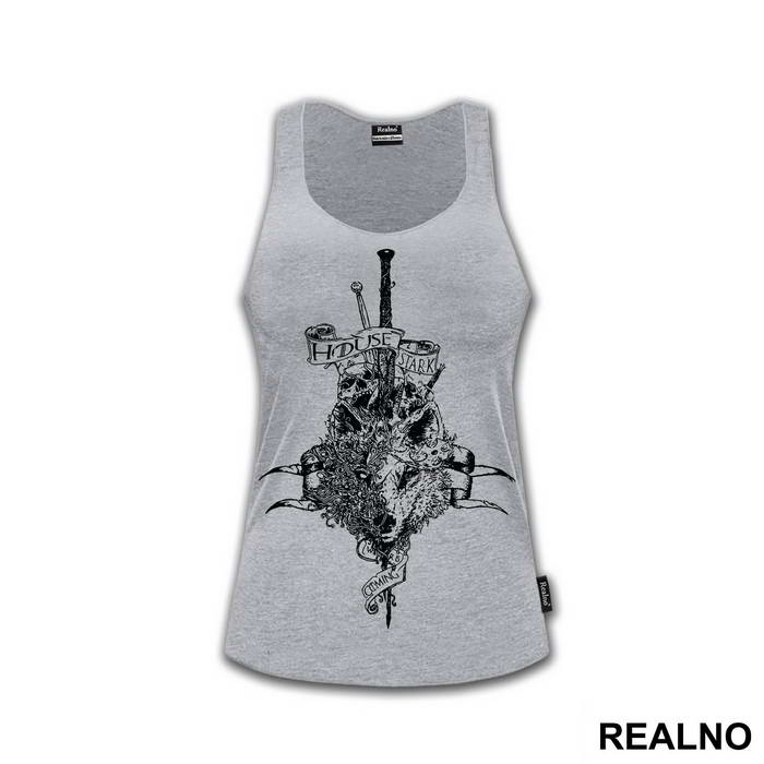 House Stark - Black Drawing - Winter Is Coming - Game Of Thrones - GOT - Majica