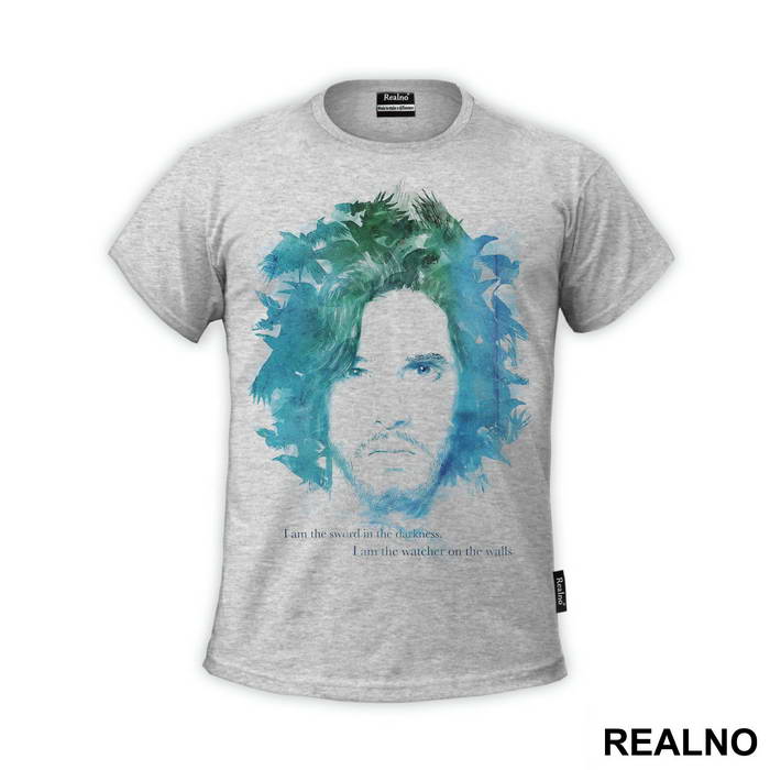 I Am The Sword In The Darkness, I Am The Watcher On The Wall - Jon Snow - Blue - Game Of Thrones - GOT - Majica