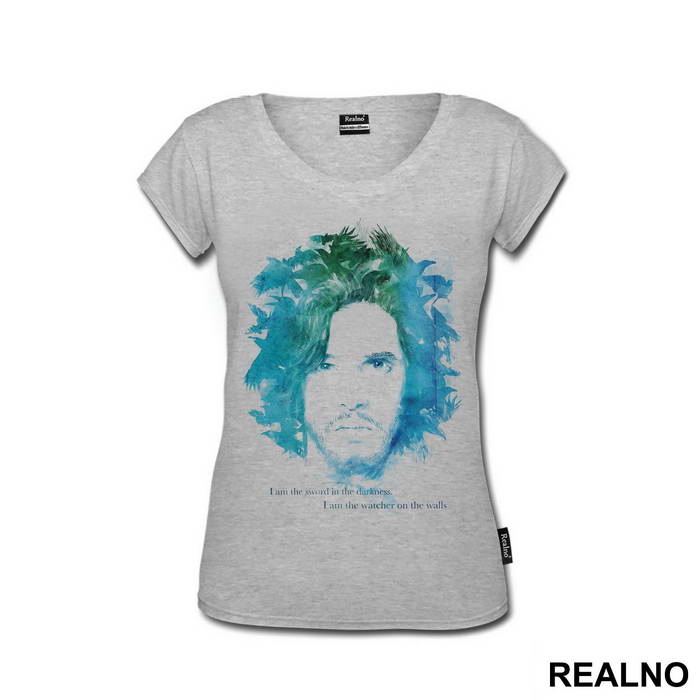 I Am The Sword In The Darkness, I Am The Watcher On The Wall - Jon Snow - Blue - Game Of Thrones - GOT - Majica