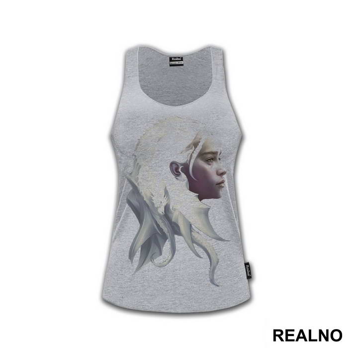 Daenerys Targaryen And Dragons - Grey - Game Of Thrones - GOT - Majica
