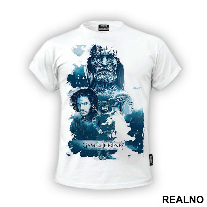 Jon Snow, Daenerys Targaryen, Tyrion Lannister And White Walker - Game Of Thrones - GOT - Majica
