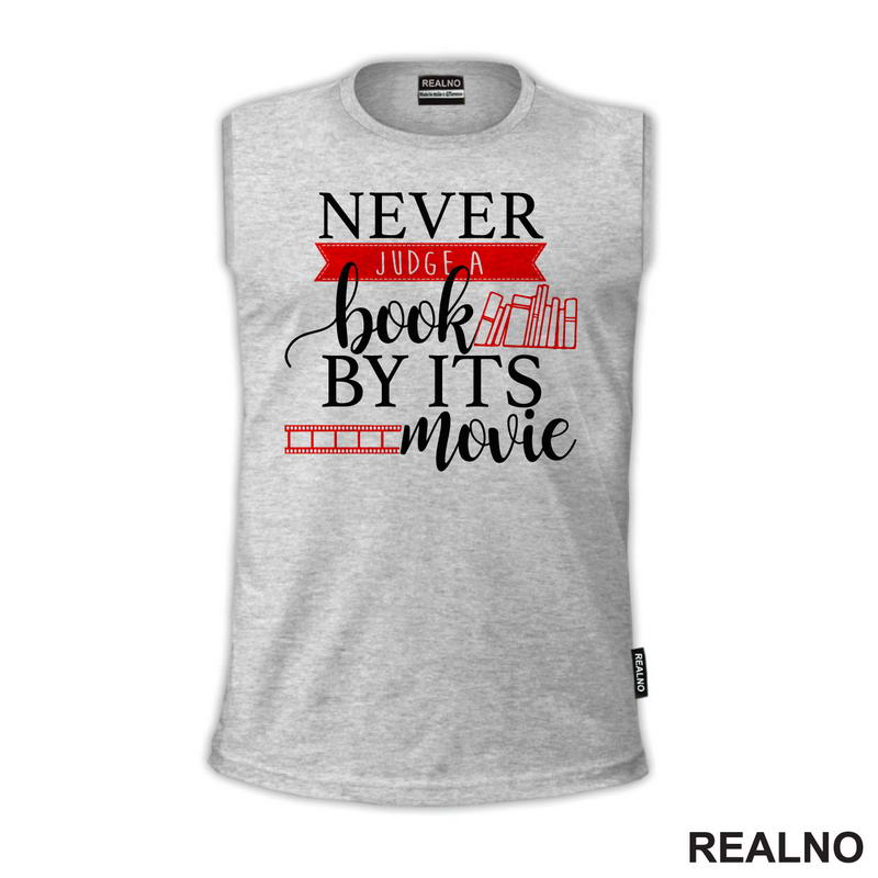 Never Judge A Book By It's Movie - Red And Black  - Books - Čitanje - Knjige - Majica