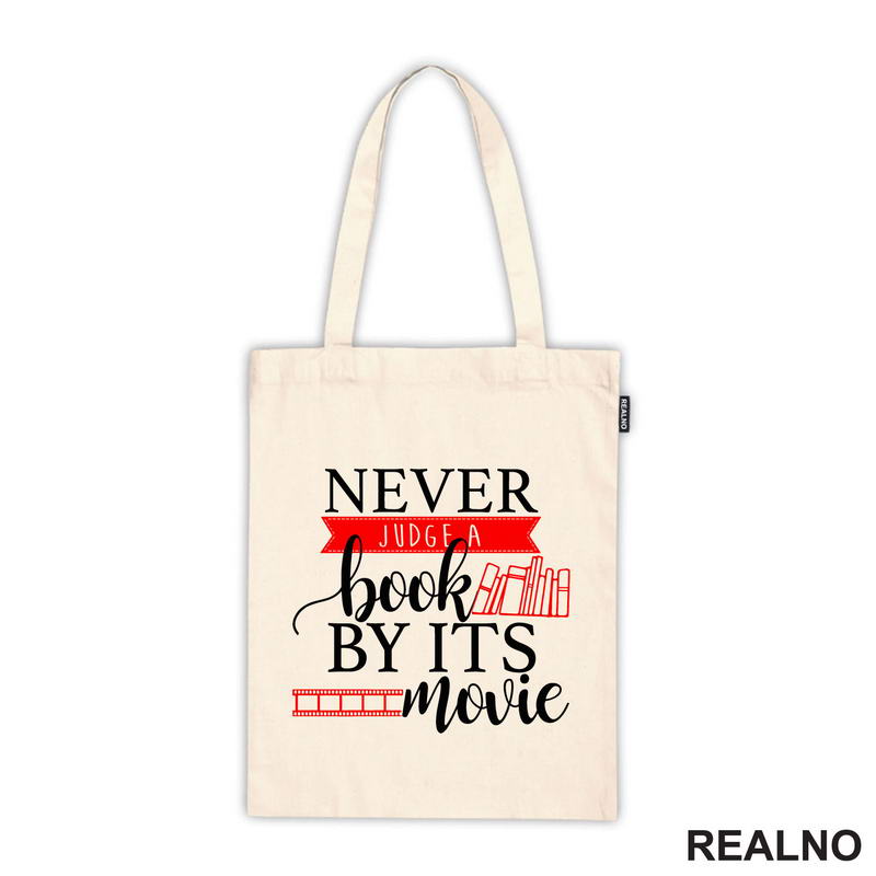 Never Judge A Book By It's Movie - Red And Black  - Books - Čitanje - Knjige - Majica
