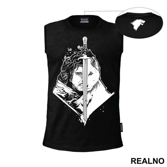 Jon Snow And Ghost Are One - White Dire Wolf - Game Of Thrones - GOT - Majica
