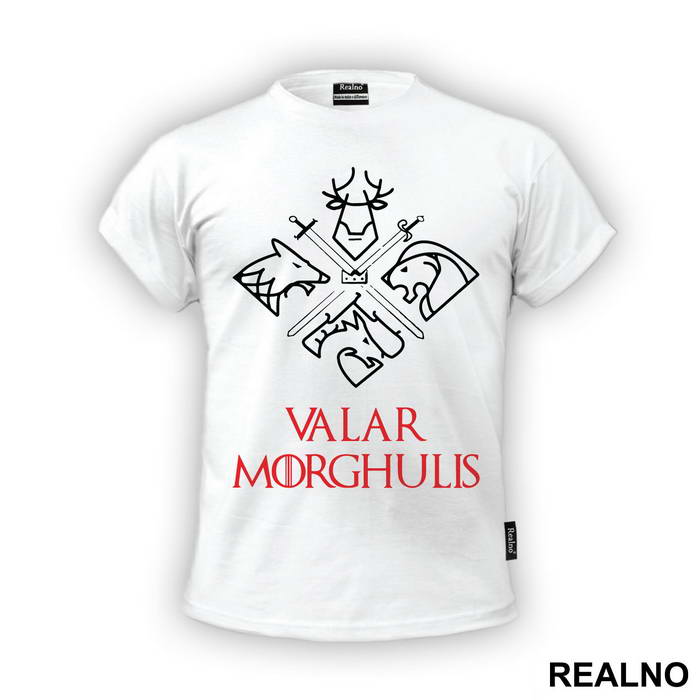 Valar Morghulis - White And Gold - Game Of Thrones - GOT - Majica