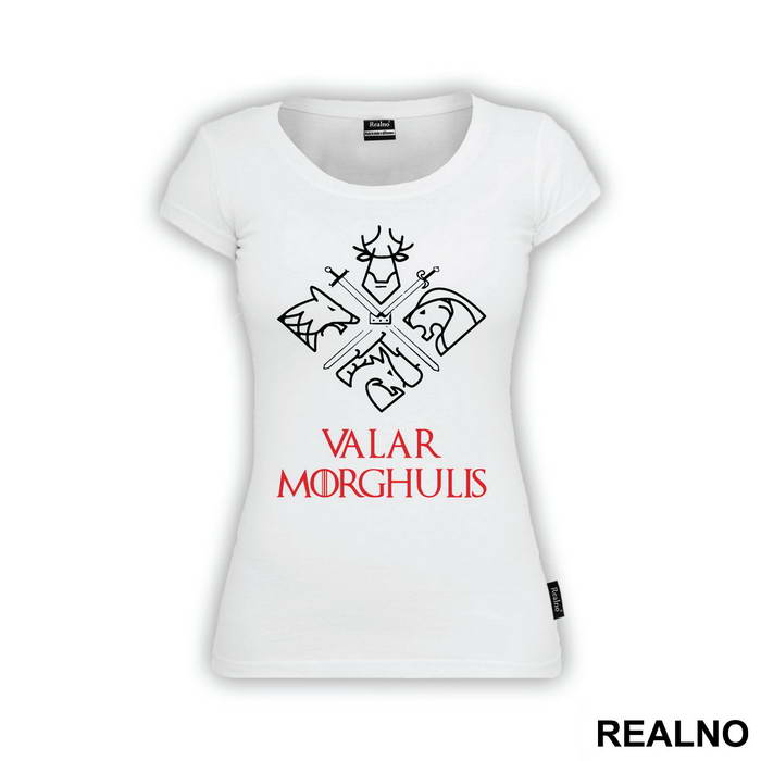 Valar Morghulis - White And Gold - Game Of Thrones - GOT - Majica