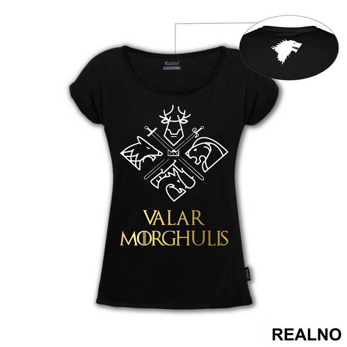 Valar Morghulis - White And Gold - Game Of Thrones - GOT - Majica