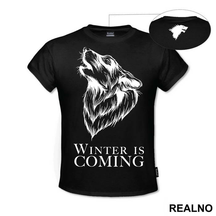 Winter Is Coming - White Dire Wolf - Game Of Thrones - GOT - Majica