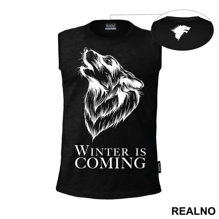 Winter Is Coming - White Dire Wolf - Game Of Thrones - GOT - Majica