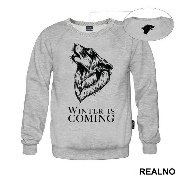 Winter Is Coming - White Dire Wolf - Game Of Thrones - GOT - Majica