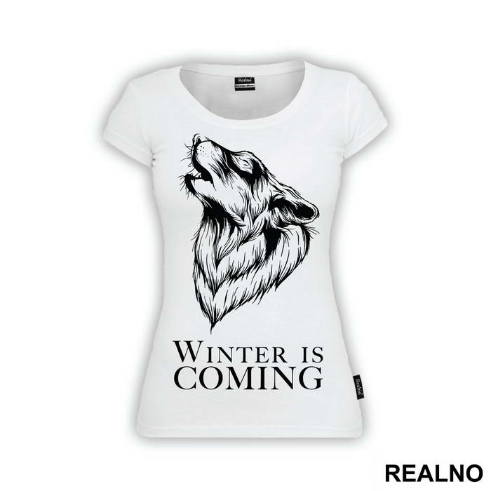 Winter Is Coming - White Dire Wolf - Game Of Thrones - GOT - Majica