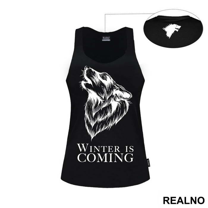 Winter Is Coming - White Dire Wolf - Game Of Thrones - GOT - Majica