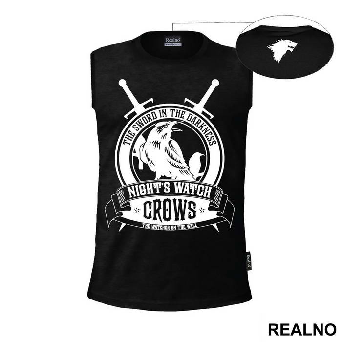Night's Watch - Crows - The Sword In The Darkness, The Watcher On The Wall - Game Of Thrones - GOT - Majica