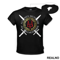 Valar Morghulis - All Men Must Die - Gold - Game Of Thrones - GOT - Majica
