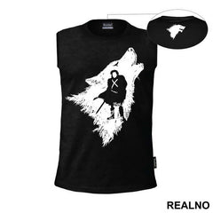 Jon Snow And Ghost - White Dire Wolf - Game Of Thrones - GOT - Majica