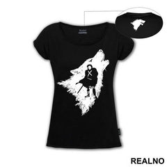 Jon Snow And Ghost - White Dire Wolf - Game Of Thrones - GOT - Majica
