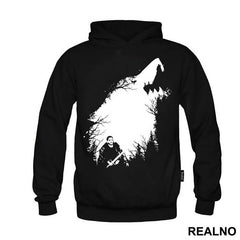 Jon Snow, Forest And Ghost - Shape Of A White Dire Wolf - Game Of Thrones - GOT - Majica