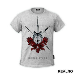 House Stark - Winter Is Coming - Wolf And Red Leafs - Game Of Thrones - GOT - Majica