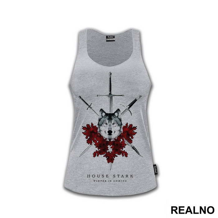 House Stark - Winter Is Coming - Wolf And Red Leafs - Game Of Thrones - GOT - Majica