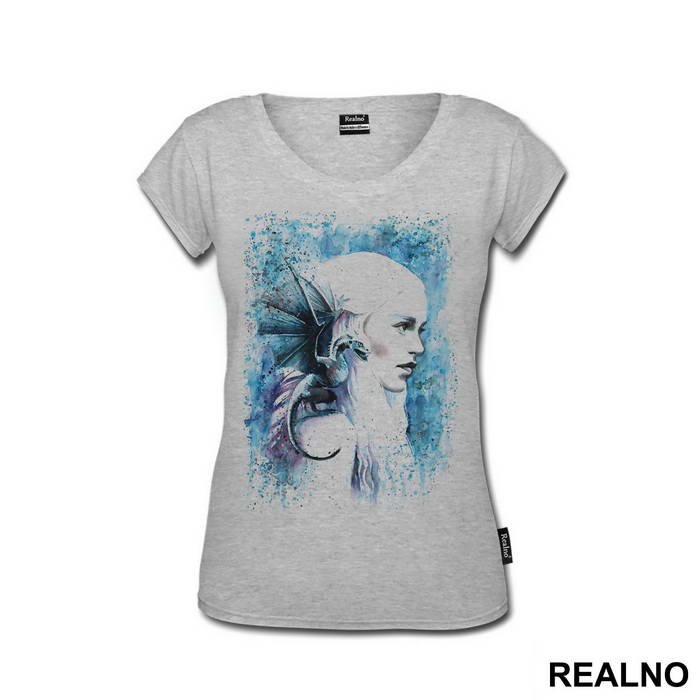 Daenerys Targaryen - Blue Splatter - Game Of Thrones - GOT - Majica