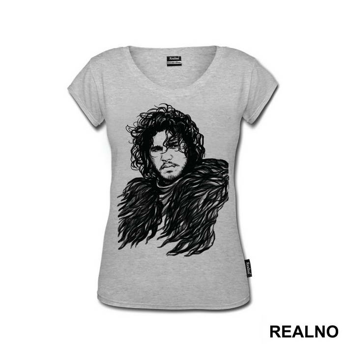 Jon Snow - Black Drawing - Game Of Thrones - GOT - Majica
