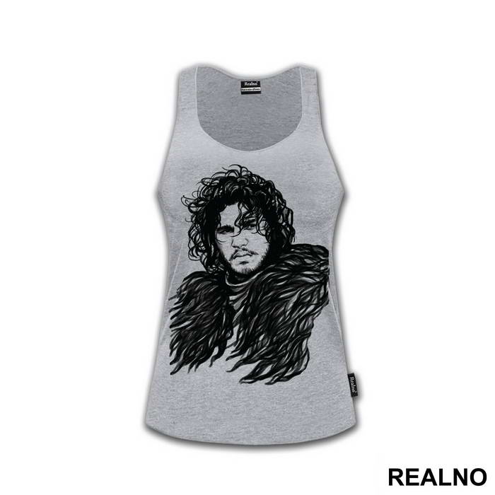 Jon Snow - Black Drawing - Game Of Thrones - GOT - Majica