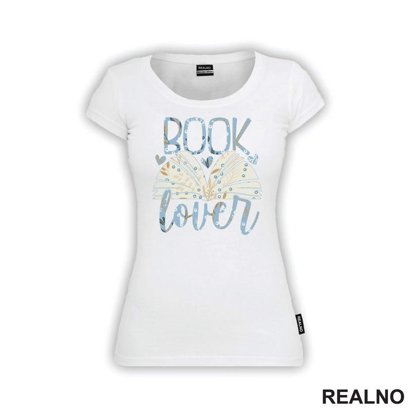 Book Lover - Blue And Cream - Books - Čitanje - Knjige - Majica