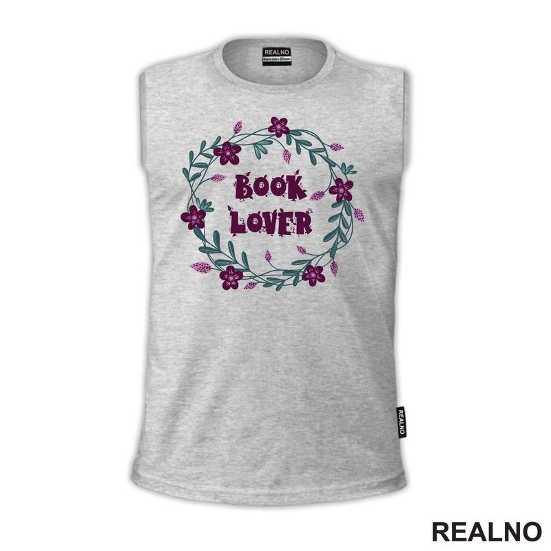 Book Lover - A Wreath Of Purple Flowers - Books - Čitanje - Knjige - Majica