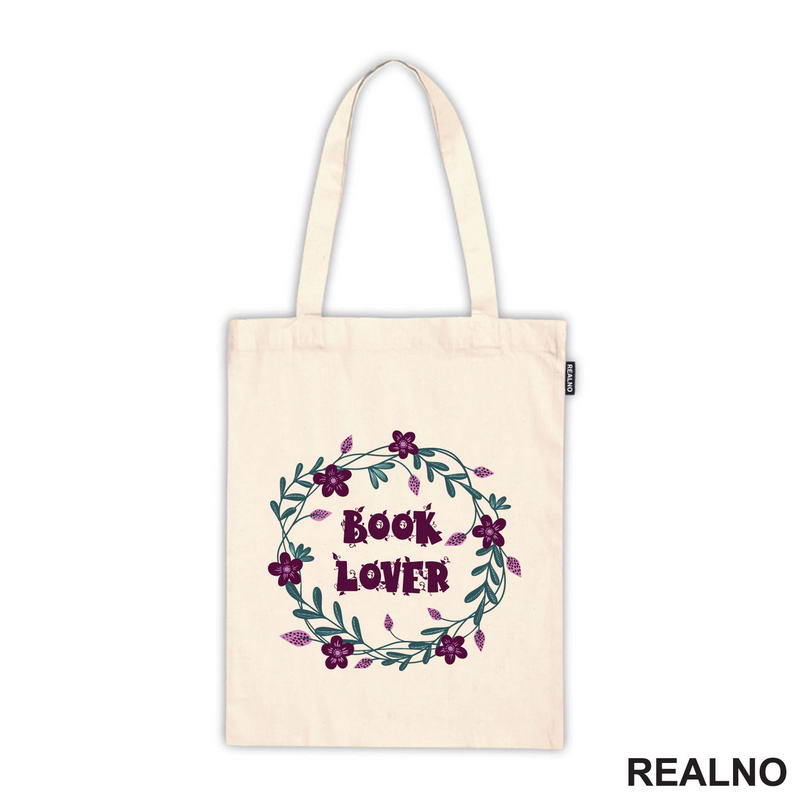 Book Lover - A Wreath Of Purple Flowers - Books - Čitanje - Knjige - Majica