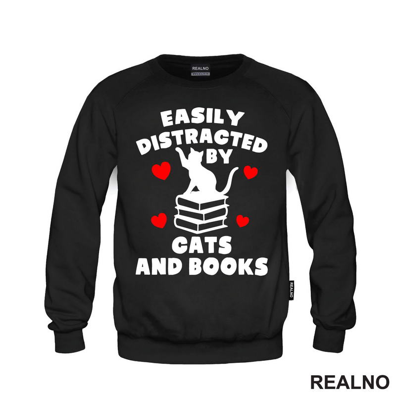 Easily Distracted By Cats And - Books - Čitanje - Knjige - Majica
