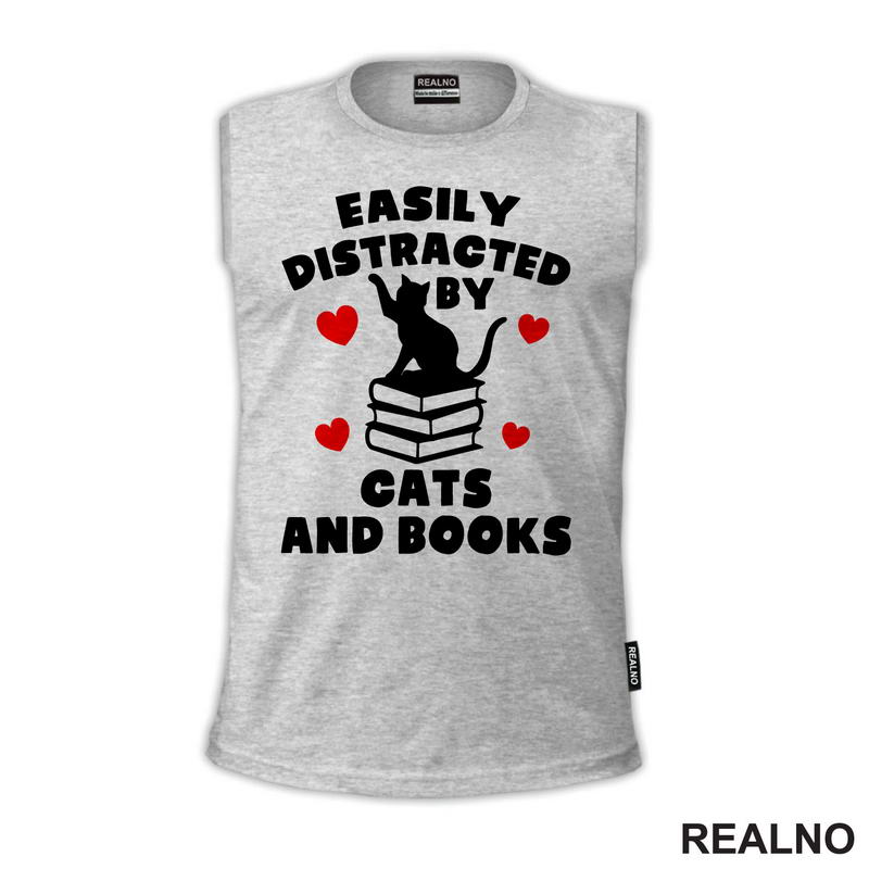Easily Distracted By Cats And - Books - Čitanje - Knjige - Majica