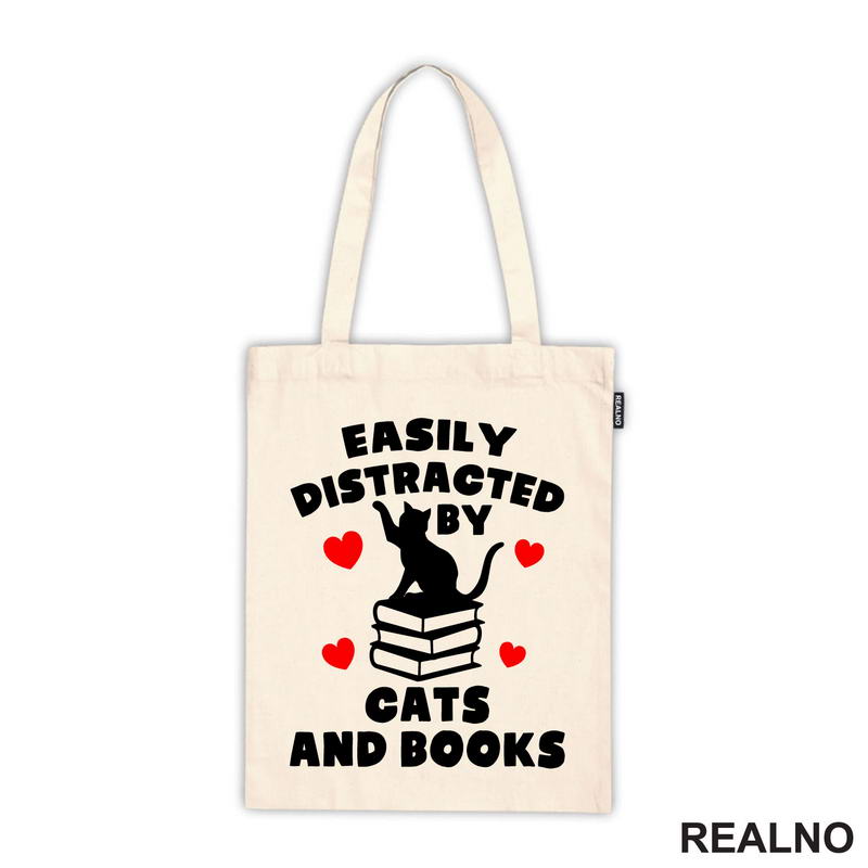 Easily Distracted By Cats And - Books - Čitanje - Knjige - Majica