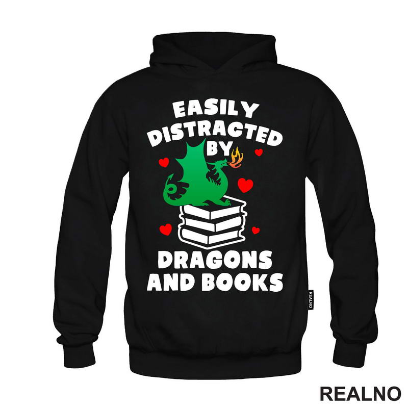 Easily Distracted By Dragons And - Books - Čitanje - Knjige - Majica