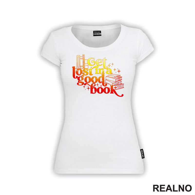 Get Lost In A Good Book - Yellow And Orange - Colors - Books - Čitanje - Knjige - Majica