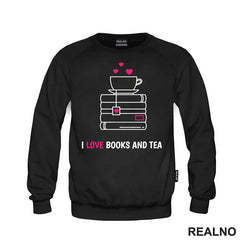 I Love Books And Tea - White And Pink - Books - Čitanje - Knjige - Majica