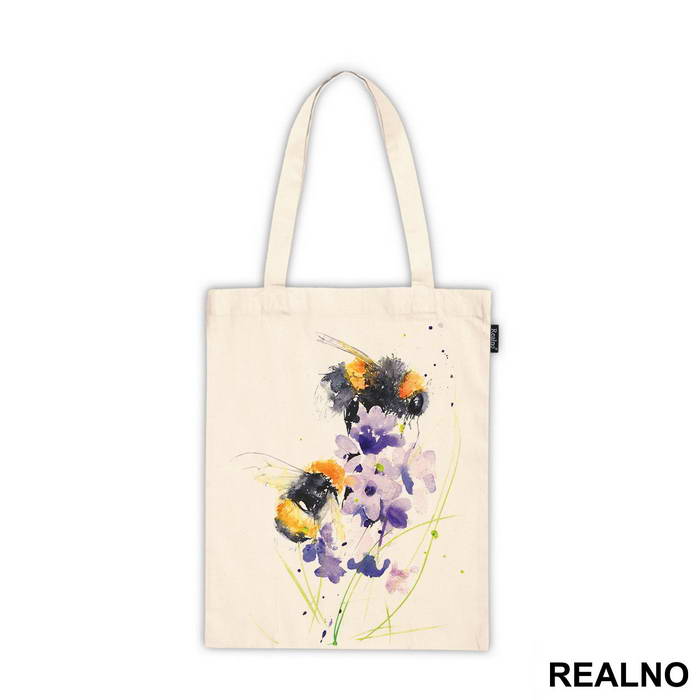 Bees And Purple Flowers - Art - Majica