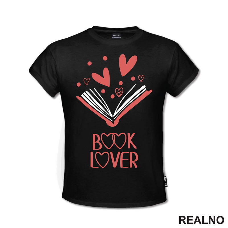Book Lover - Pink Hearts - Books - Čitanje - Knjige - Majica