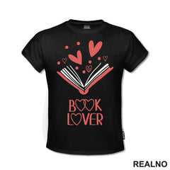 Book Lover - Pink Hearts - Books - Čitanje - Knjige - Majica