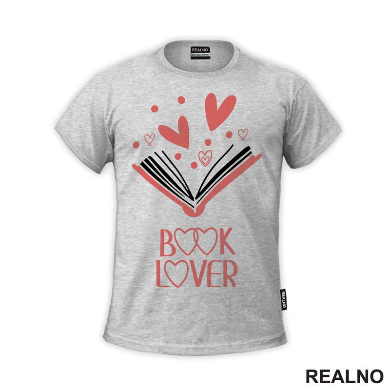 Book Lover - Pink Hearts - Books - Čitanje - Knjige - Majica