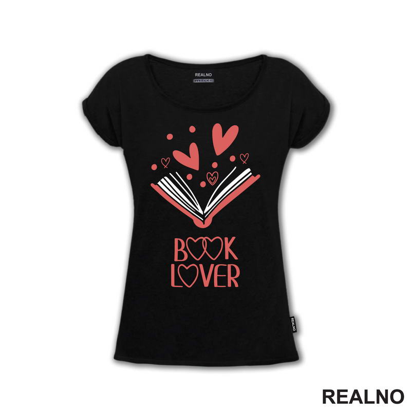 Book Lover - Pink Hearts - Books - Čitanje - Knjige - Majica