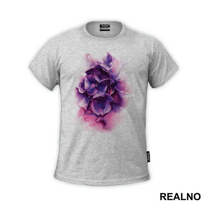 Purple Flowers - Watercolor - Art - Majica