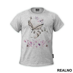 Cute Racoon With Pink Flowers - Art - Majica