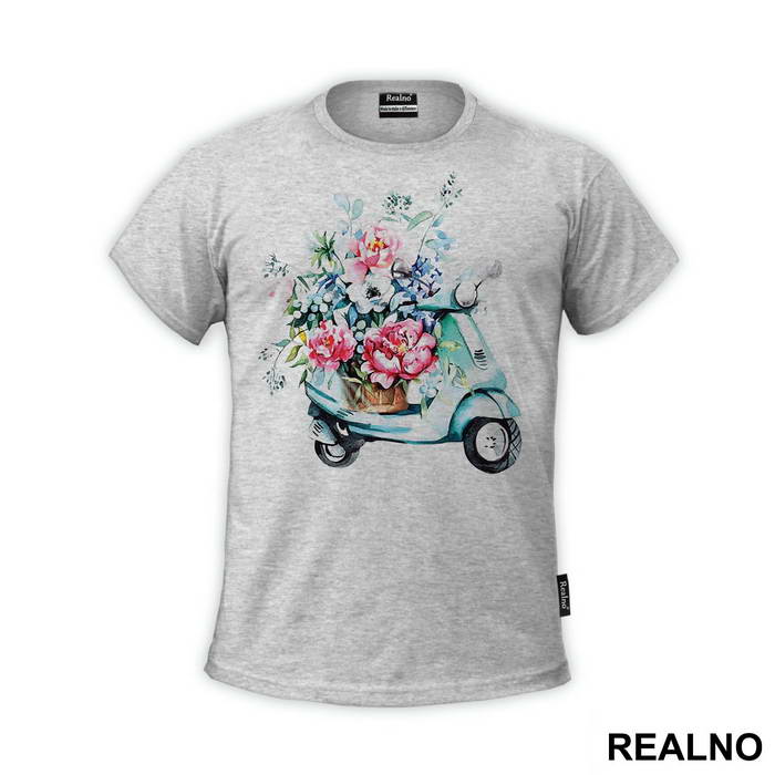Flowers And Motorcycle - Art - Majica
