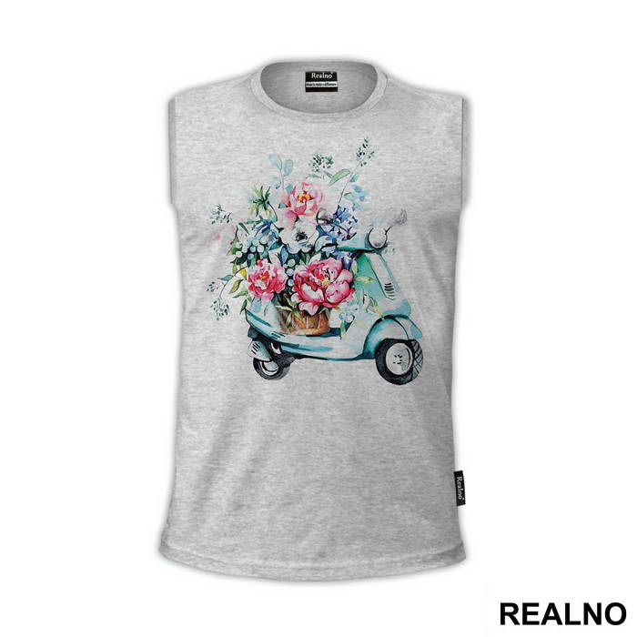 Flowers And Motorcycle - Art - Majica