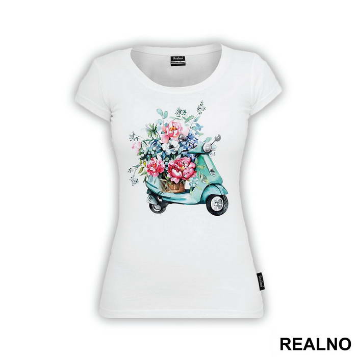 Flowers And Motorcycle - Art - Majica