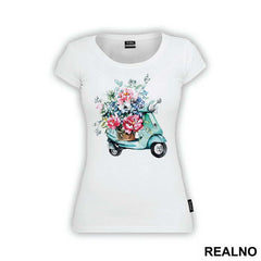 Flowers And Motorcycle - Art - Majica