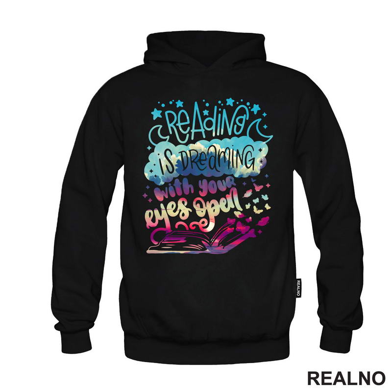 Reading Is Dreaming With Your Eyes Open - Stars - Colors - Books - Čitanje - Knjige - Majica