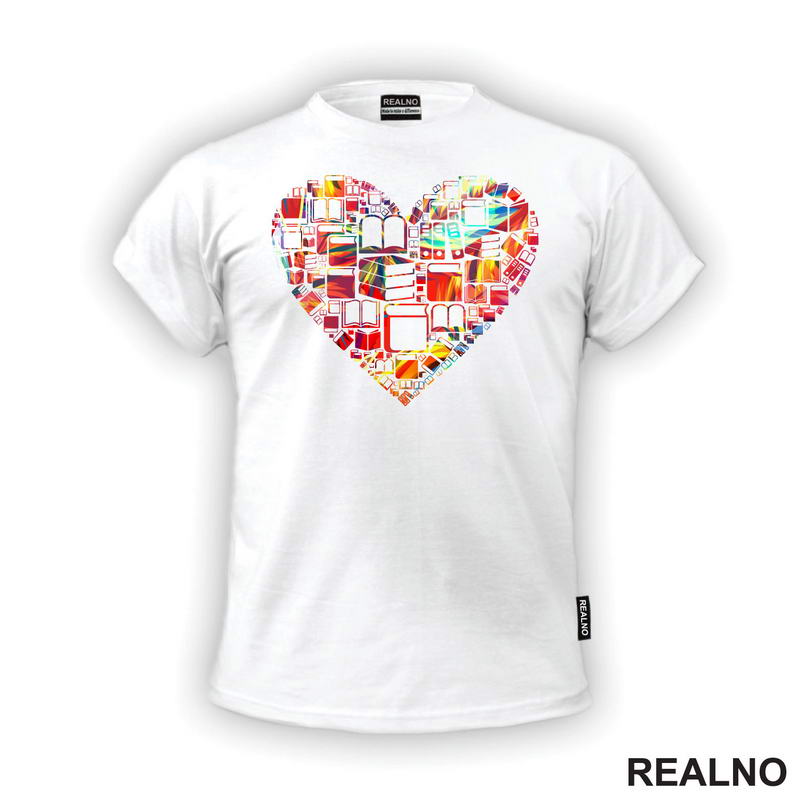 Heart Shaped Books - Colors - Books - Čitanje - Knjige - Majica
