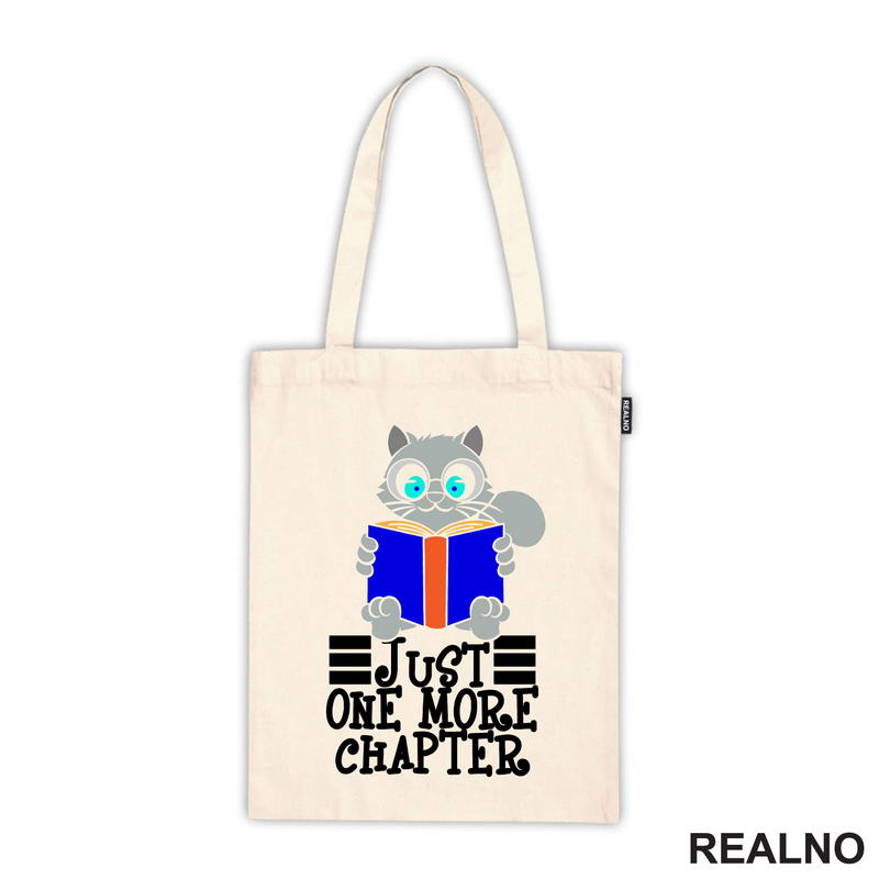Just One More Chapter - Grey Cat Reading - Books - Čitanje - Knjige - Majica