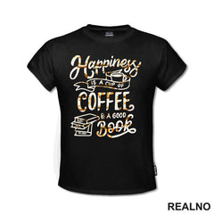 Happiness Is A Cup Of Coffee And A Good Book - Orange Beans - Books - Čitanje - Knjige - Majica
